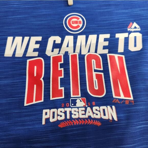 MLB Chicago Cubs MEDIUM Blue Majestic Jacket - Picture 2 of 6